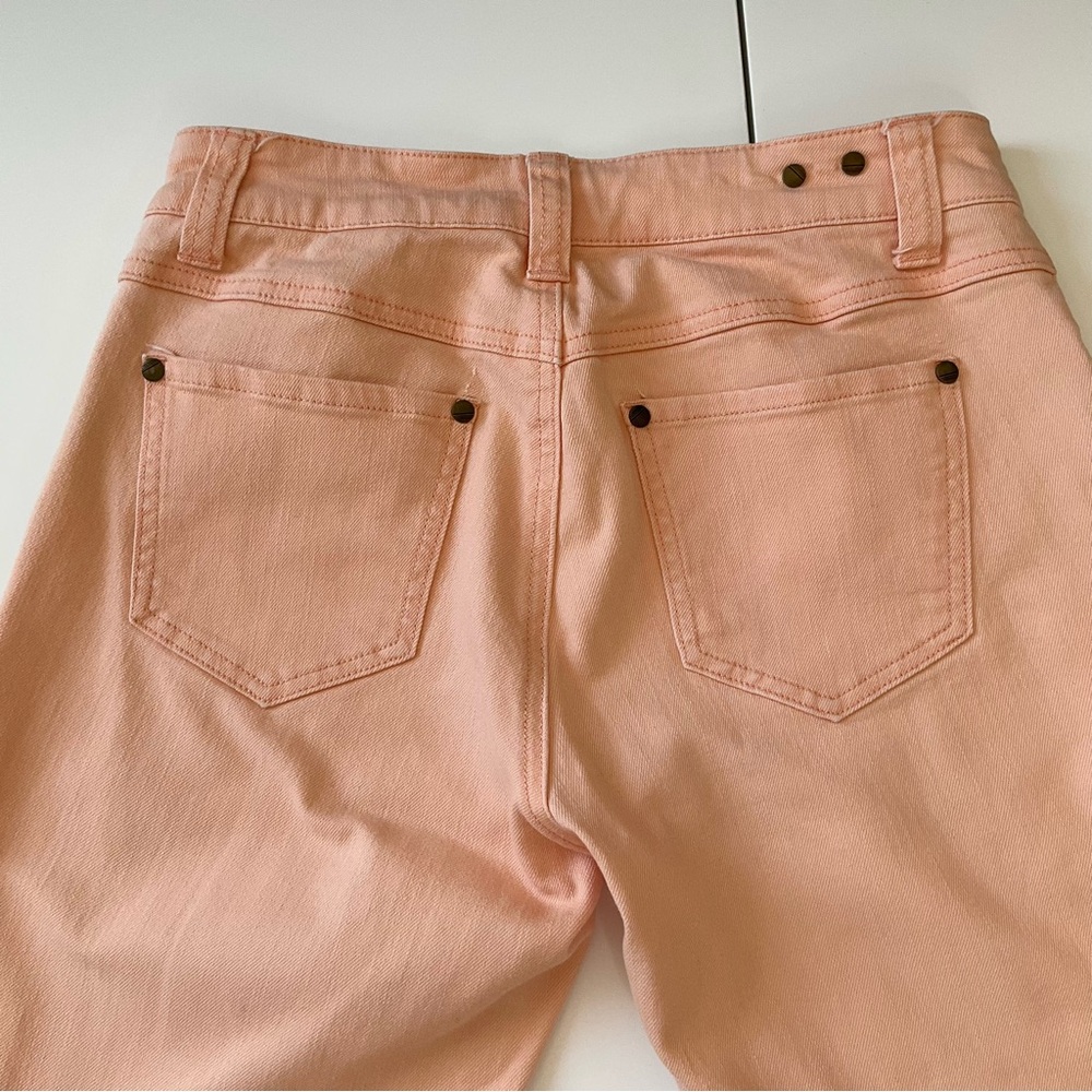 CAbi Bree Creamsicle Peach Crop Capri Stretch Denim Jeans Style# 329 Size 2 - Picture 6 of 14